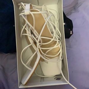 Beautiful white heels for date night.